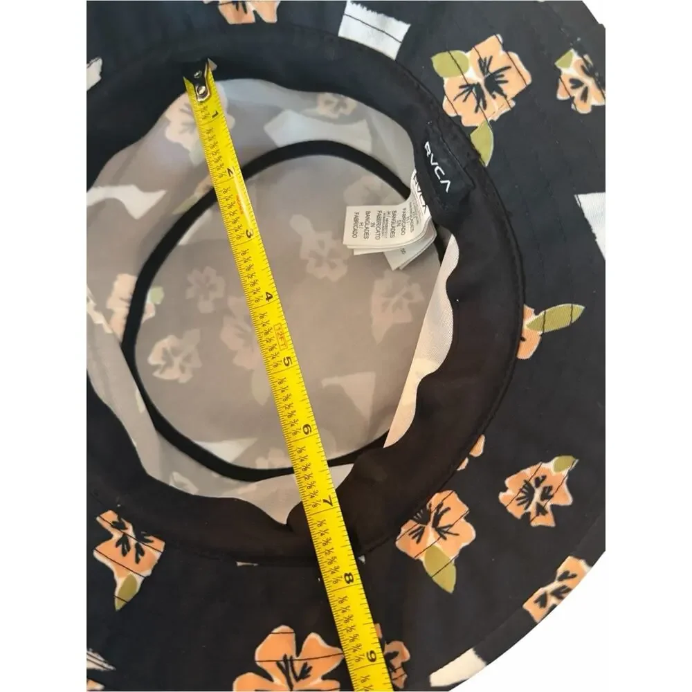 RVCA Floral Bucket Hat L/XL New With Tags Black Pop Flower Print Unisex